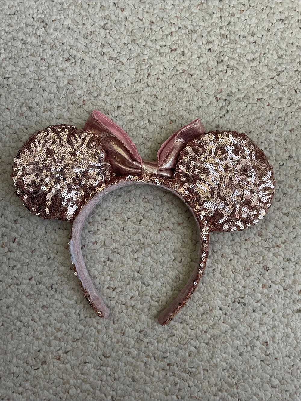 Rose gold sequin Minnie ears